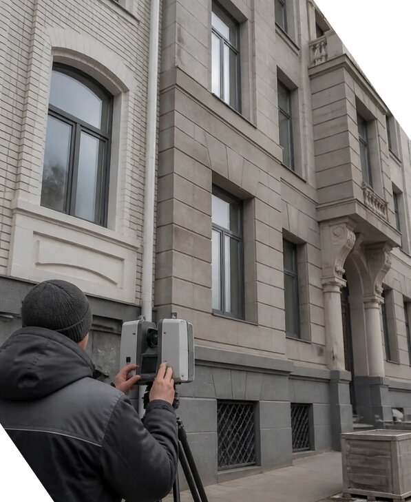 Лазерное сканирование фасадов зданий для обследования в Георгиевске